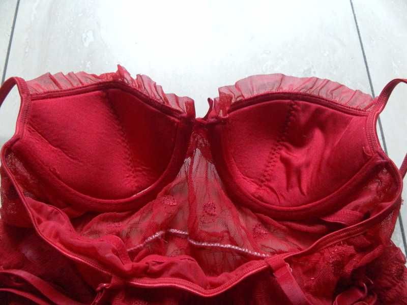 Czerwona koszulka nocna serduszka George 38,M bielizna damska