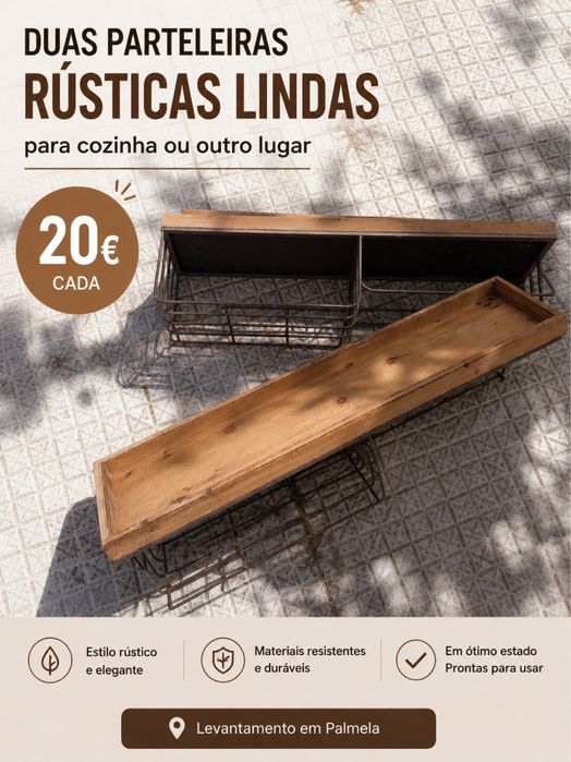 Duas parteleiras rústicas