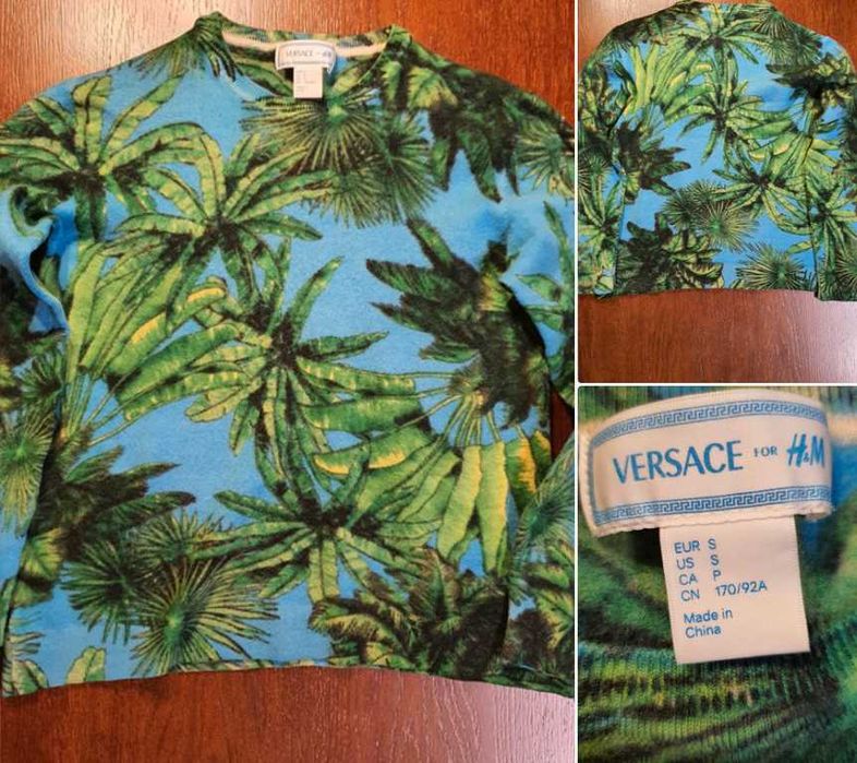 Versace komplet legginsy i spodnica jedwab i sweterek merino wool kasz