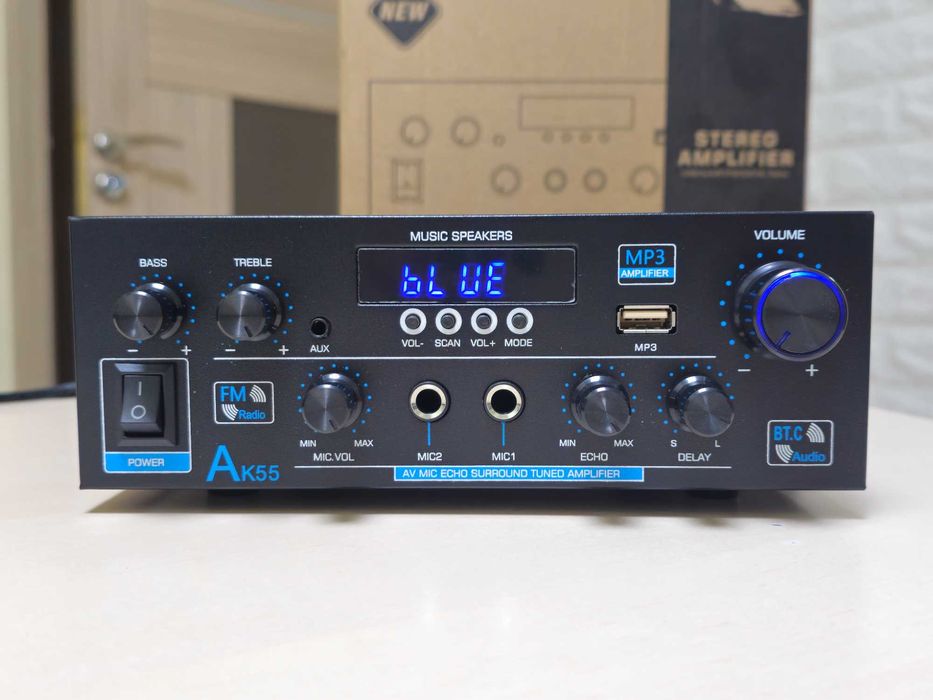 Аудіо AMP підсилювач Stereo Aplifier AK-55 USB/AUX/BT/FM
