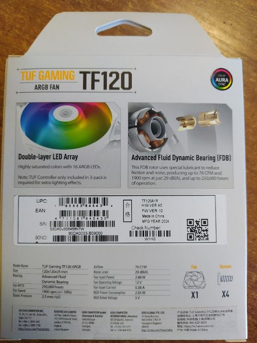 Wentylator ASUS 120 x 120 mm ARGB