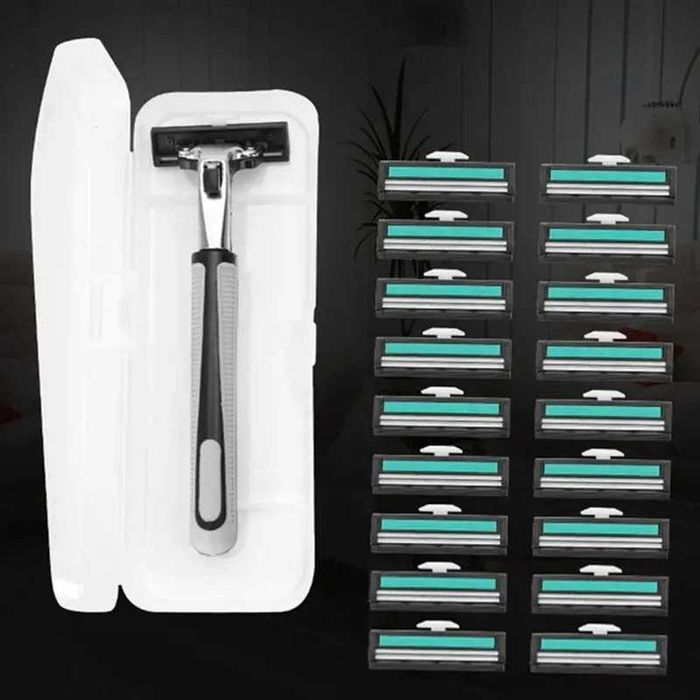 Conj Barbeador + 18 Lâminas Barbear + Caixa - Estrear