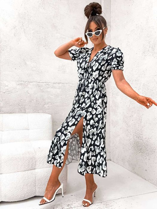 Sukienka,midi,,rozciecie