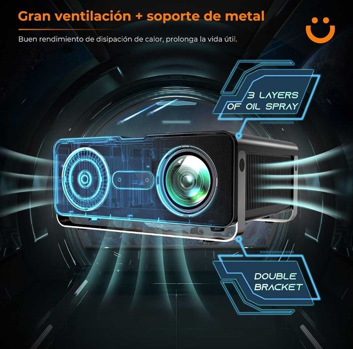 Projetor led 9500 lumens + WiFi + Bluetooth+ office+NATIVA 1080P