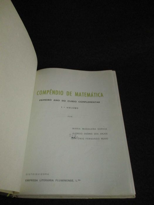 Livros Compêndio de Matemática 1º Ano Maria Madalena Garcia