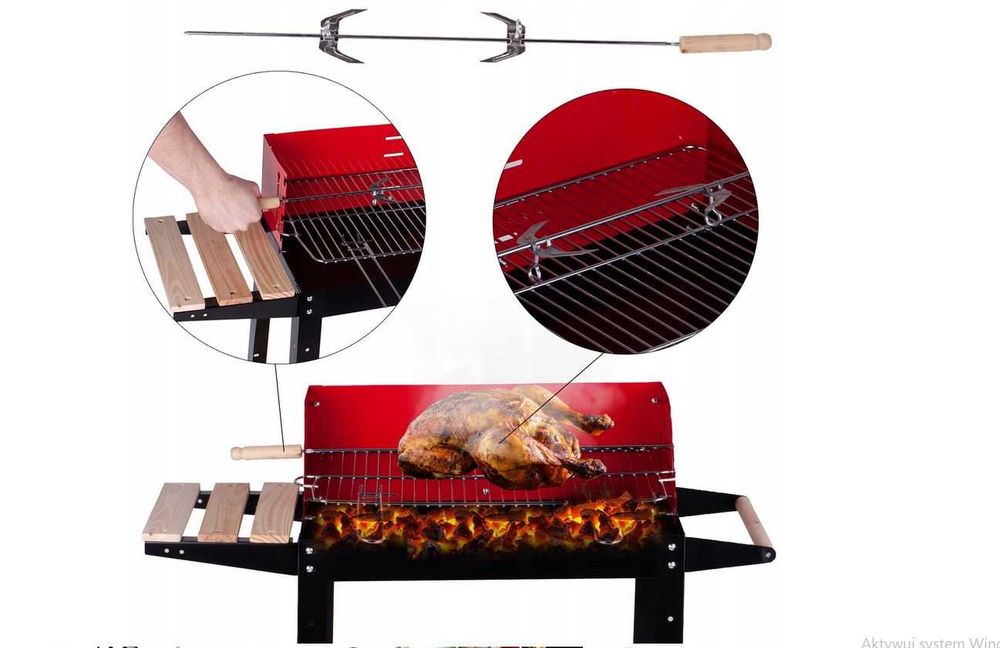 Przenośny grill czerwony