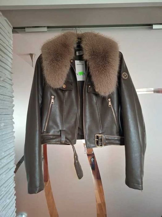 Skórzana kurtka ramoneska z futerkiem Softy XL