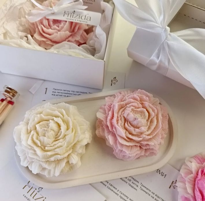 Свічка "Півонія" . Соєвий віск