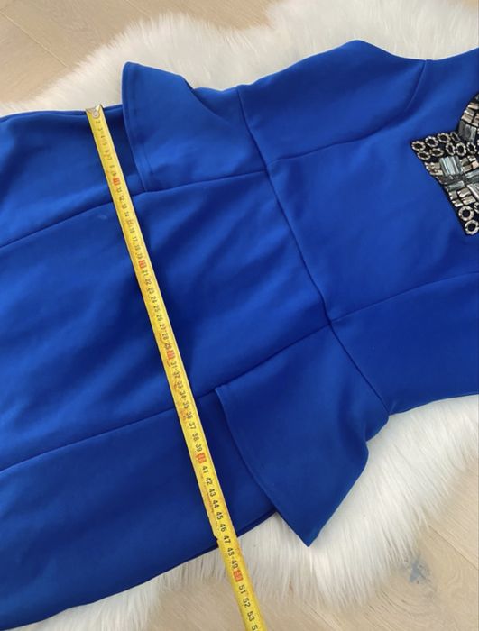 Sukienka chabrowa indygo kobaltowa kryształy diamenty Lipsy London