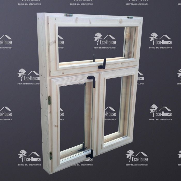 Okno SKRZYNKOWE Drewniane Podwójne Otwierane 90×120