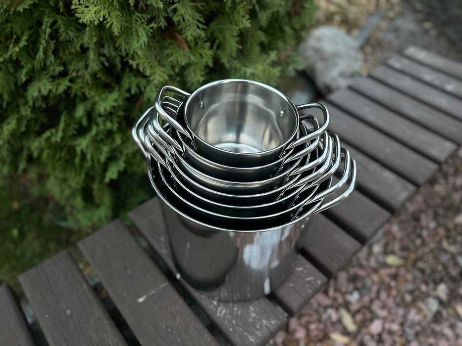 ‼️ Набір кастрюль 7️⃣шт. Кухонная утварь.  Нержавейка. Набор кастрюль