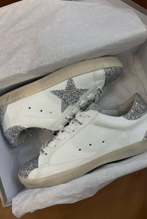 Sneakers Golden Goose Glitter/ Снікерси Голден Гус Білі Глітер/ Star