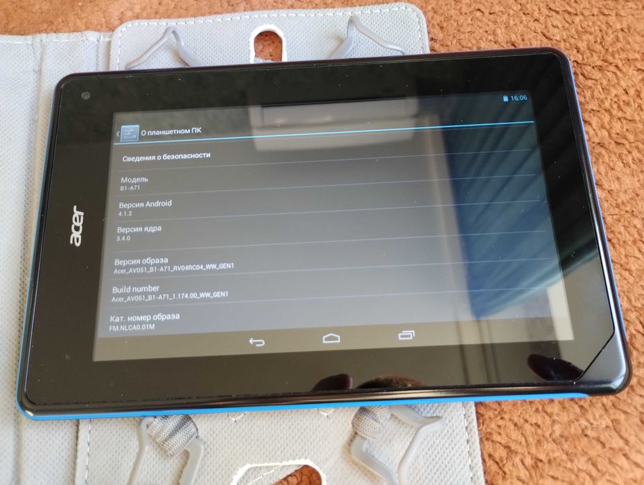 Фирменный планшет Acer B1-A71 диагональ 7 Android Wi-Fi Bluetooth