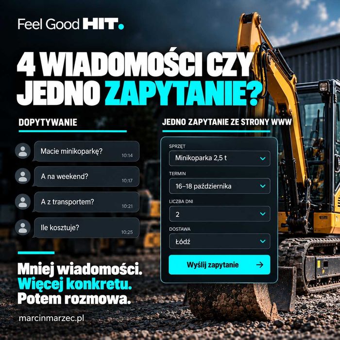 Strona internetowa dla wypożyczalni maszyn | katalog + zapytania