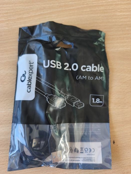 Kabel USB (2.0), USB A M - USB A M, 1.8m 10szt,