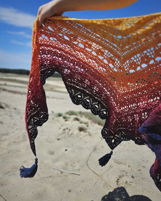 Ręcznie robiona chusta boho, na szydełku, handmade, prezent na Święta