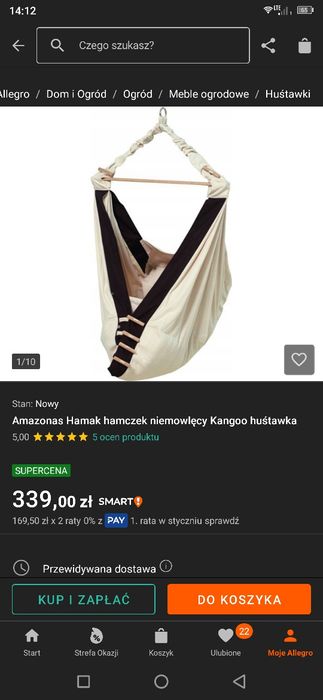 Amazonas Hamak hamczek niemowlęcy Kangoo huśtawka