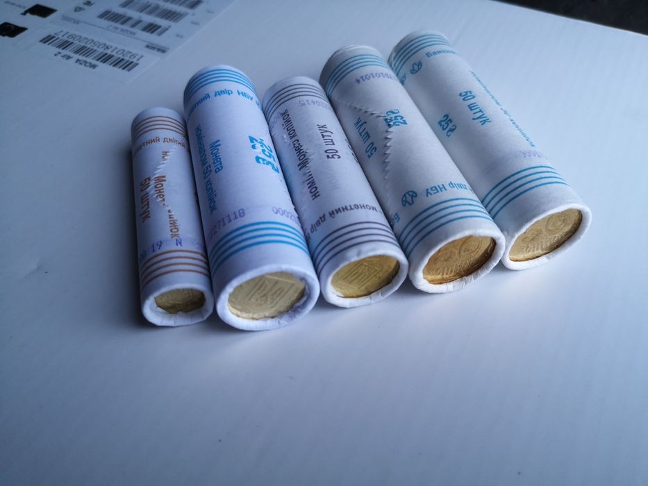 Продам ролли монет 50, 25, 10, 5, 1 копійок в Ідеальному Стані.