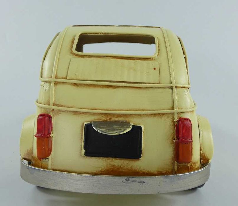 Metalowy kremowy model FIAT 500 pojazd AUTO