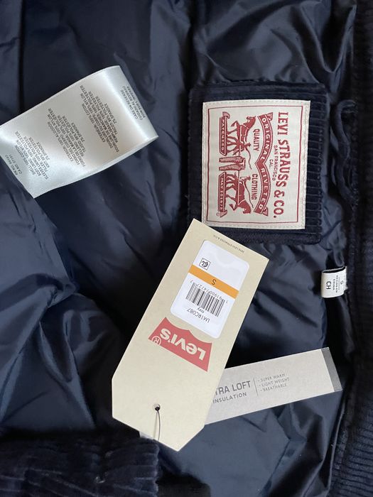 S 44 Levis вельветовий пуховик вельветовый куртка зимняя синяя