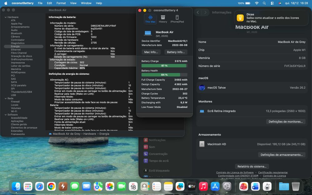 MacBook Air 13” | Apple M1 | 256 GB SSD | MacOs Tahoe
