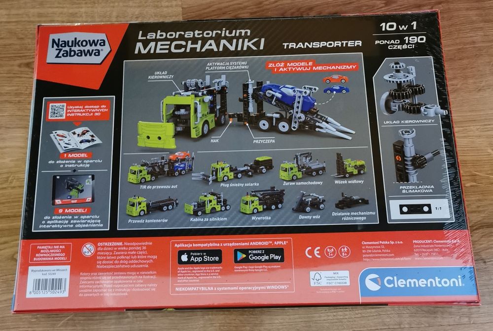 Clementoni Laboratorium Mechaniki Transporter +8