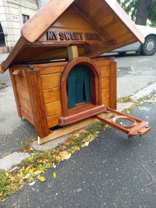 Будка для Кошки или Собаки из натурального дерева (утепленная)