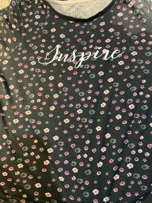 Футболка чорна квітковий принт бавовна кежуал квіти Tumblr 2к17
Розмі