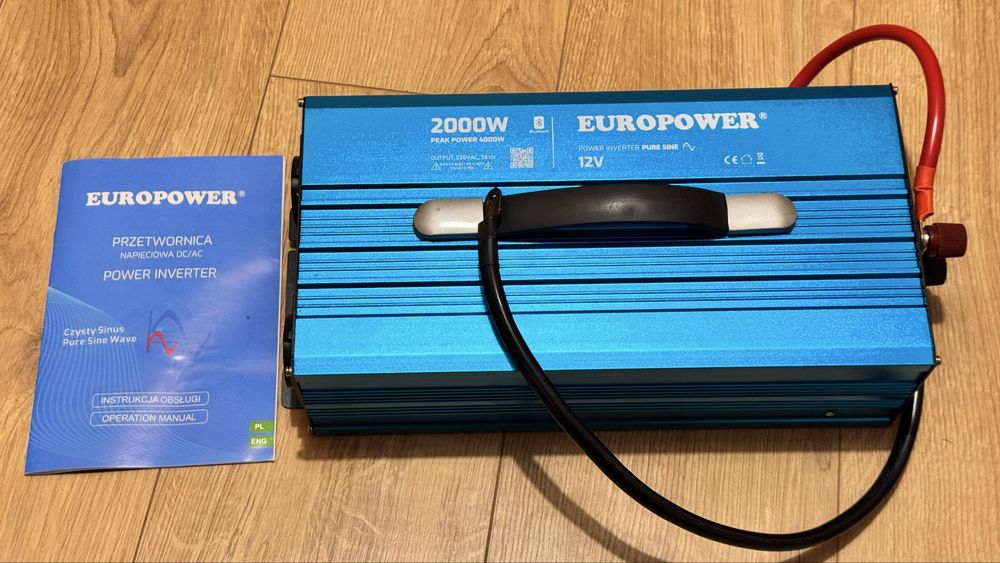 Przetwornica EUROPOWER 2000W 4000W 12V 230V czysty sinus Bluetooth