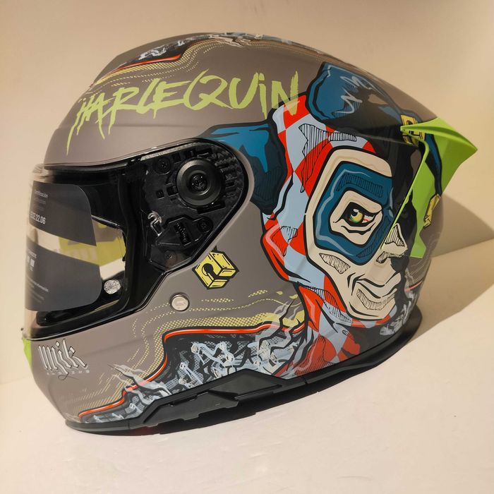 Capacete Integral Unik Ultra DV Harlequin Grey mota scooter novo
