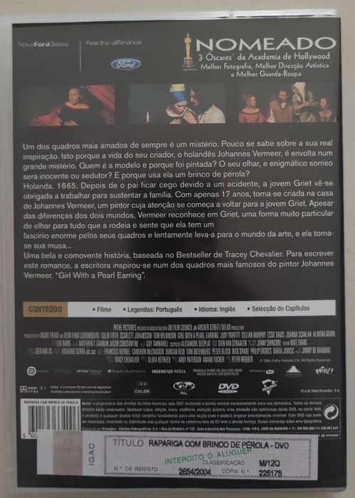 DVD - Rapariga com brinco de pérola