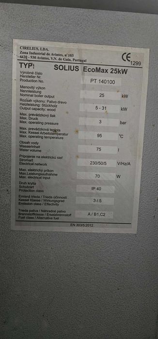 Calceira a lenha Solius chama invertida.