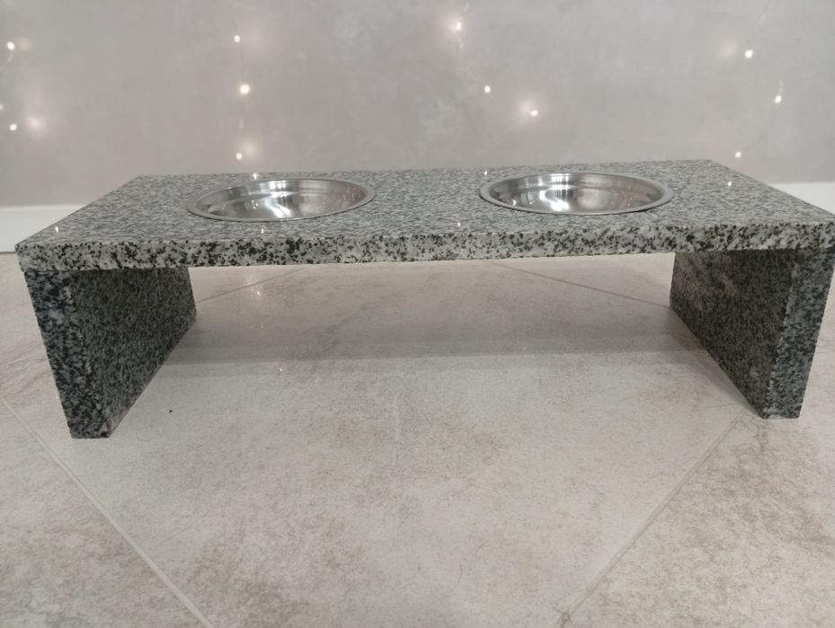 Преміальна підставка для годування собак з натурального каменю