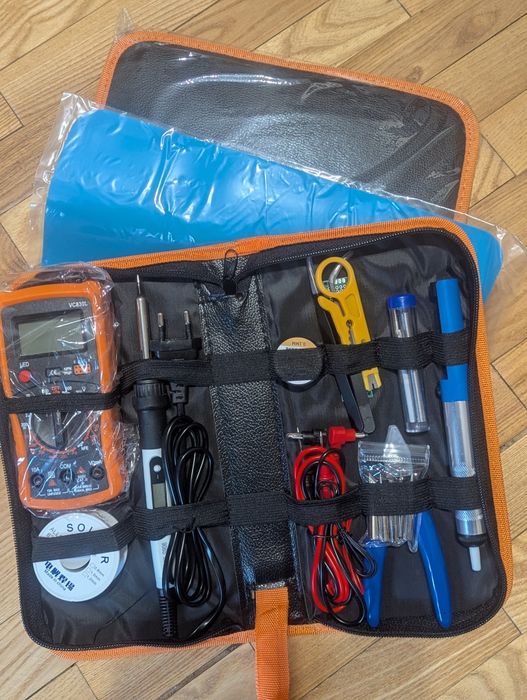 Паяльник цифровой с мультиметром 80W t 480C° Набор для пайки + кейс