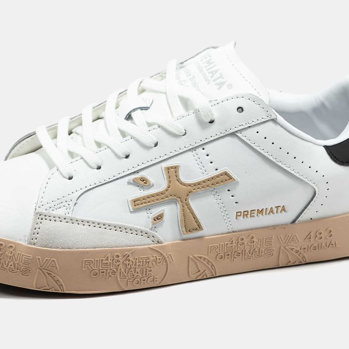 Кроссовки Premiata Steven White Black Beige Мужские оригинал новые