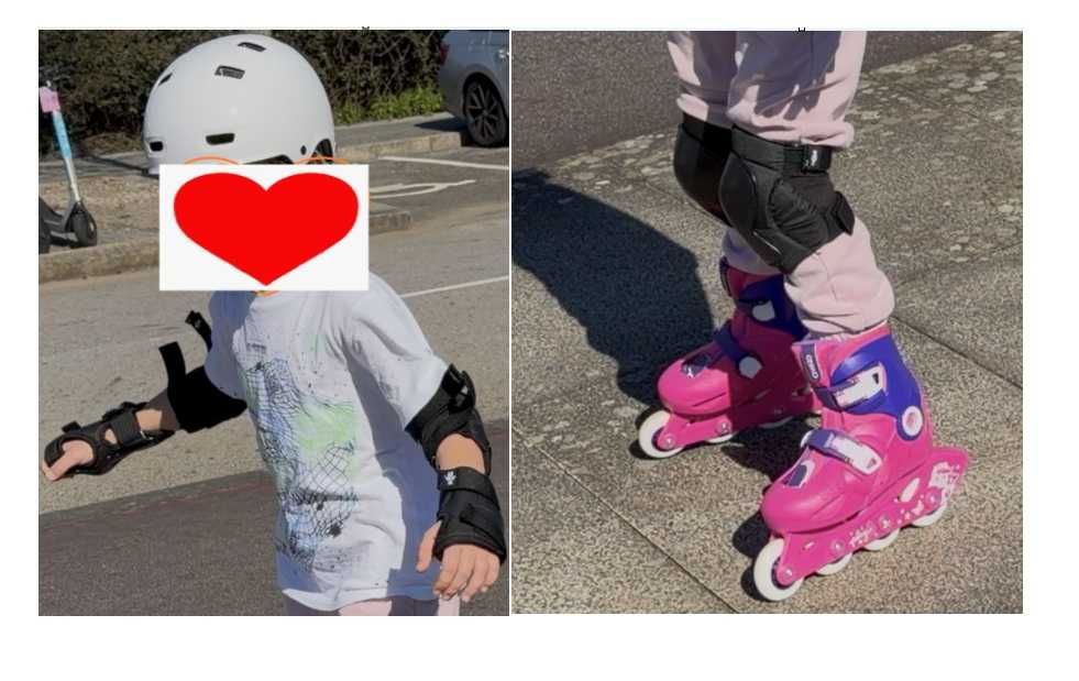 Conjunto - Patins, capacete + proteções