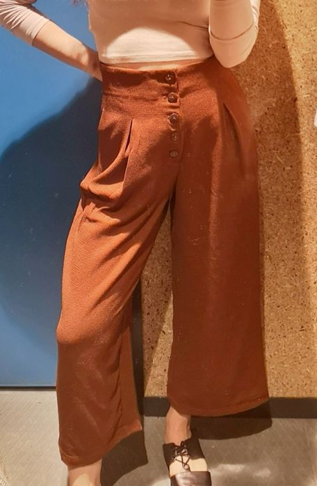 Кюлоты плаццо брюки штаны, высокая посадка, завышенная талия