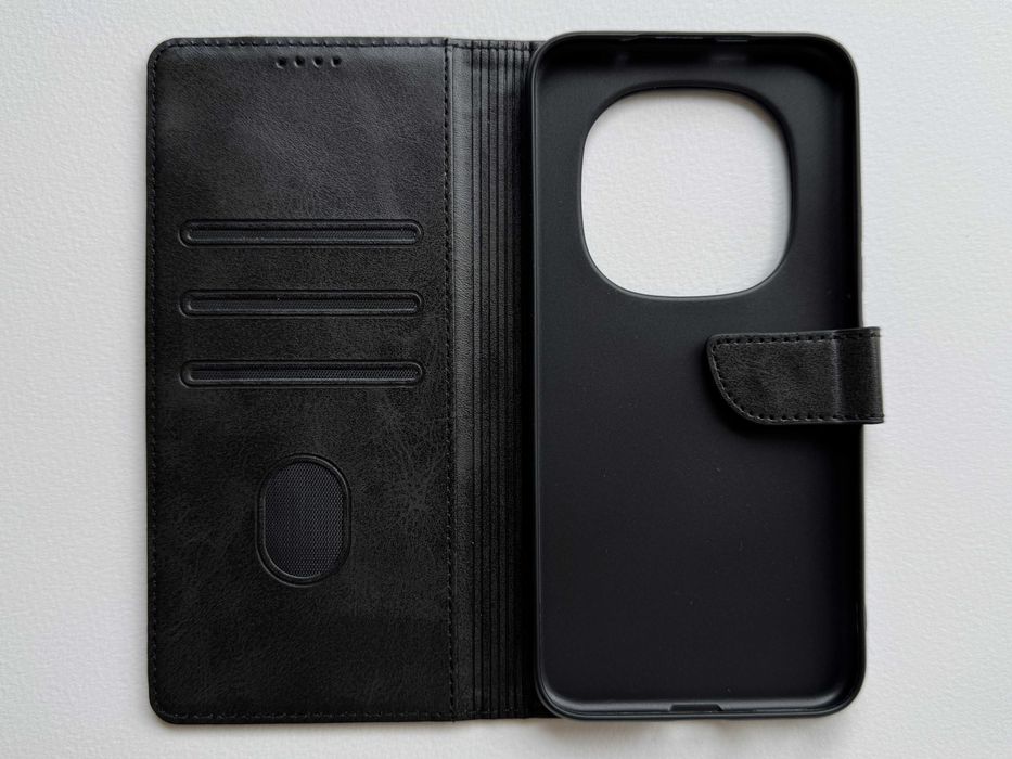 Xiaomi Redmi Note 15 Pro Plus 5G / Poco M8 Pro чохол-книжка "WAVE FOLD BLACK" чорний з матової штучної шкіри зі слотами для карт чехол