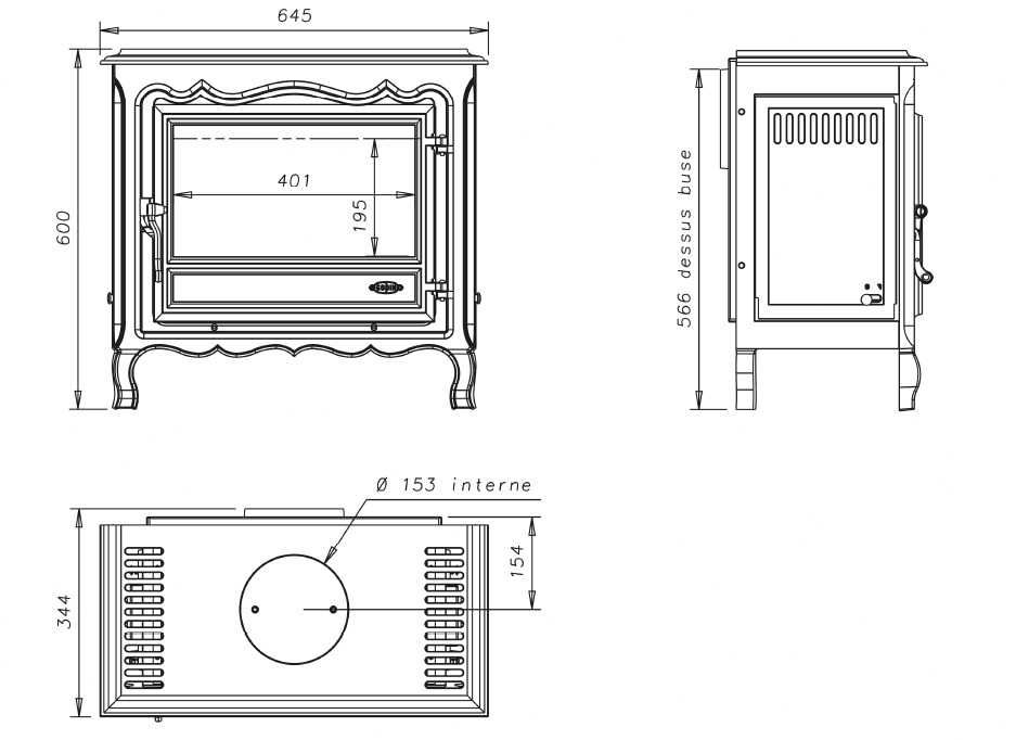 Fogão a lenha Godin "REGENCE 3144"