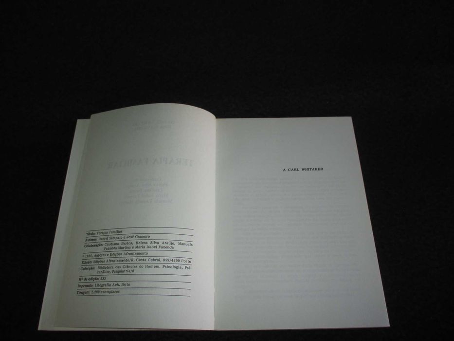 Livro Terapia Familiar Daniel Sampaio e José Gameiro Autografado