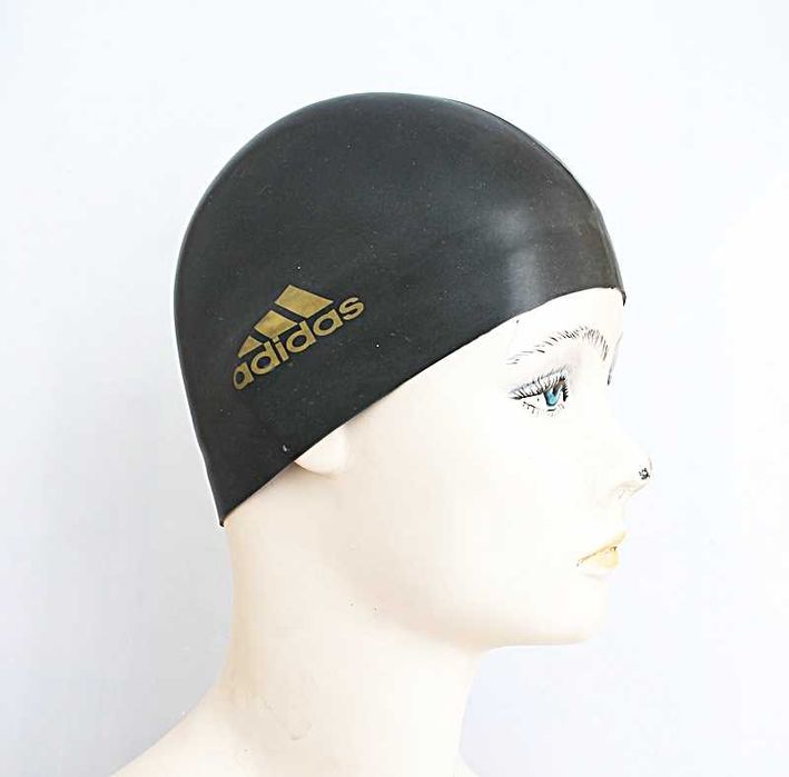 ADIDAS Czepek kąpielowy silikonowy na basen Nr 5202 Czarny = 2 sztuki