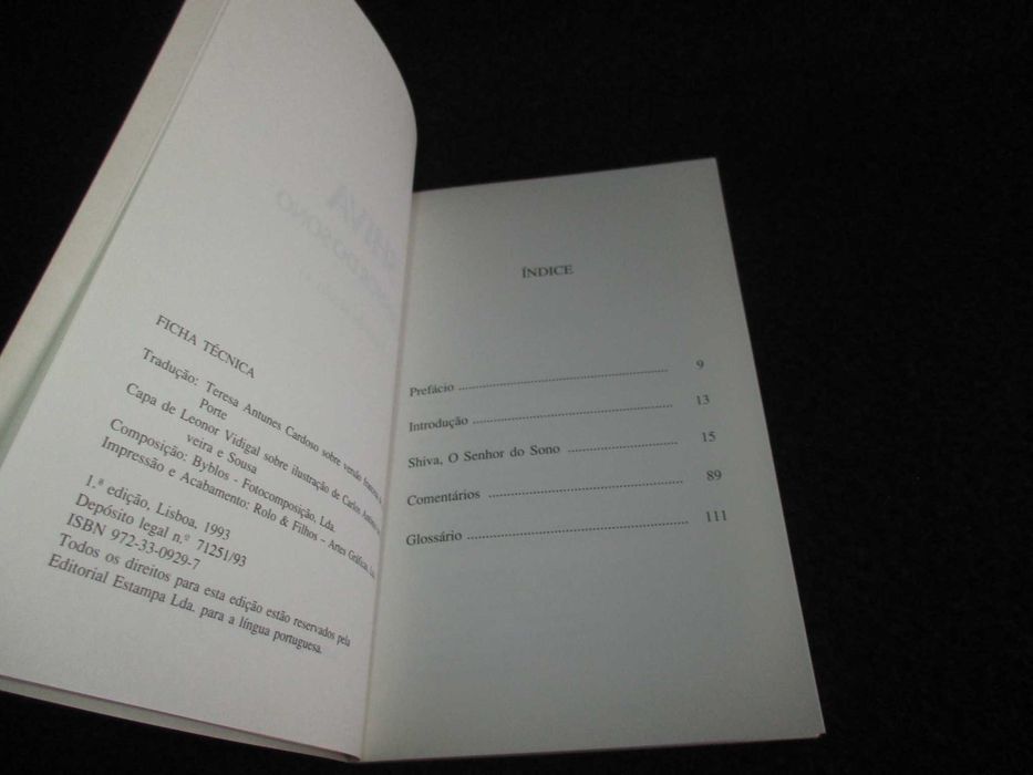 Livro Shiva O Senhor do Sono Iluminações