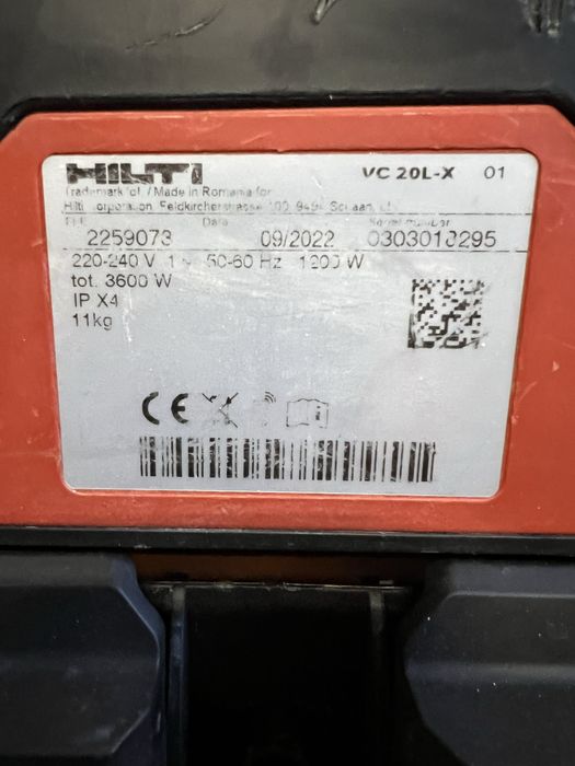 Будівельний пилосос Hilti VC 20L-X