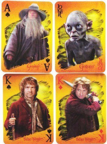 Cartas de jogar com ilustrações 3D Hobbit (novo)
