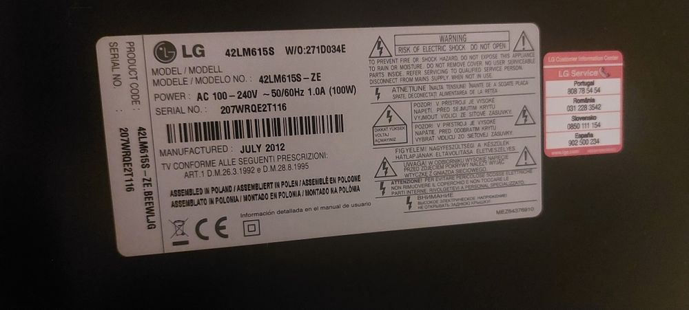 TV LG 43" não Smart