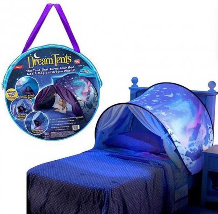 Дитячий намет на ліжко Dream Tents Ігровий тент будиночок для дітей Казковий дитячий намет домик валізка іграшка Палатка на кровать
