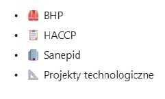 HACCP | SANEPID | BHP | Projekty Technologiczne - dokumentacja i doradztwo