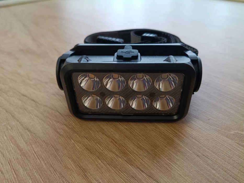 Nowa Mocna latarka czołowa 8x LED czujnik ruchu 5 opcji