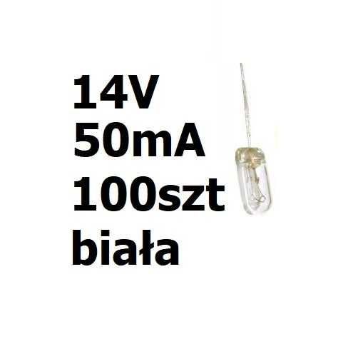 Żarówka miniaturowa biała 3x7mm 14V 50mA 100szt