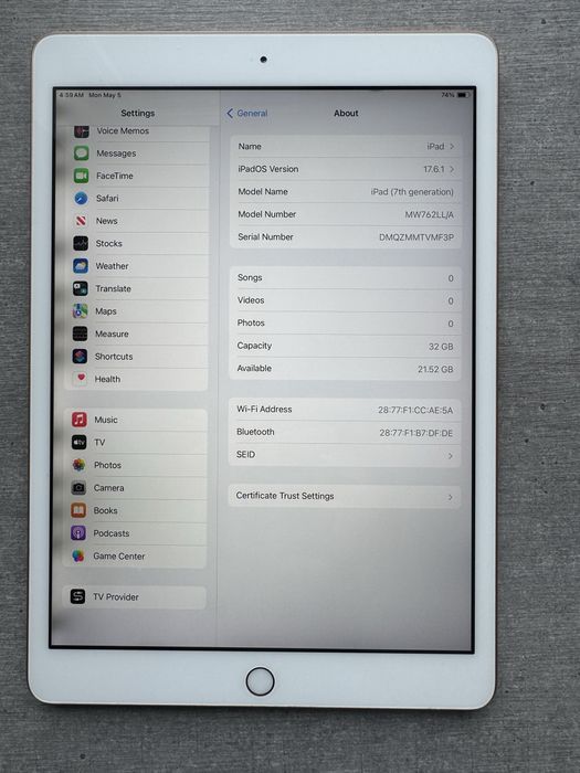 iPad 7 покоління. 32GB. Gold. Без обмежень. Гарантія